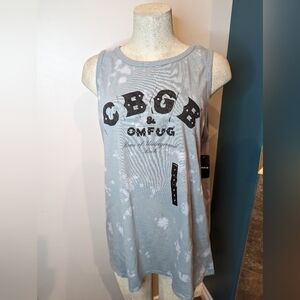 Torrid CBGB Cotton Crew Tank blue,  plus  Size 2x NWT